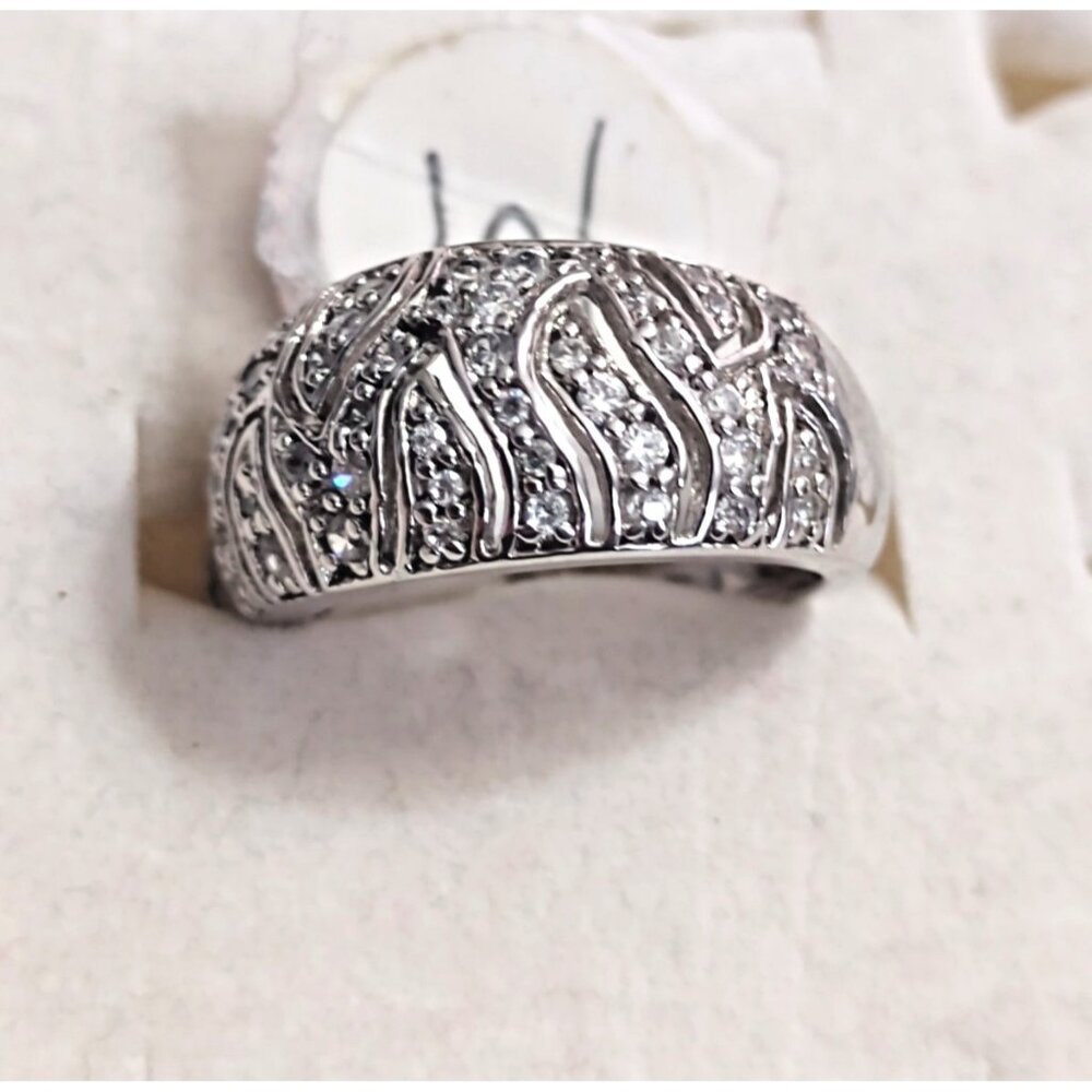 Italian 925 Sterling Silver Women's Ring with Cubic Zirconia -  Size 5 New